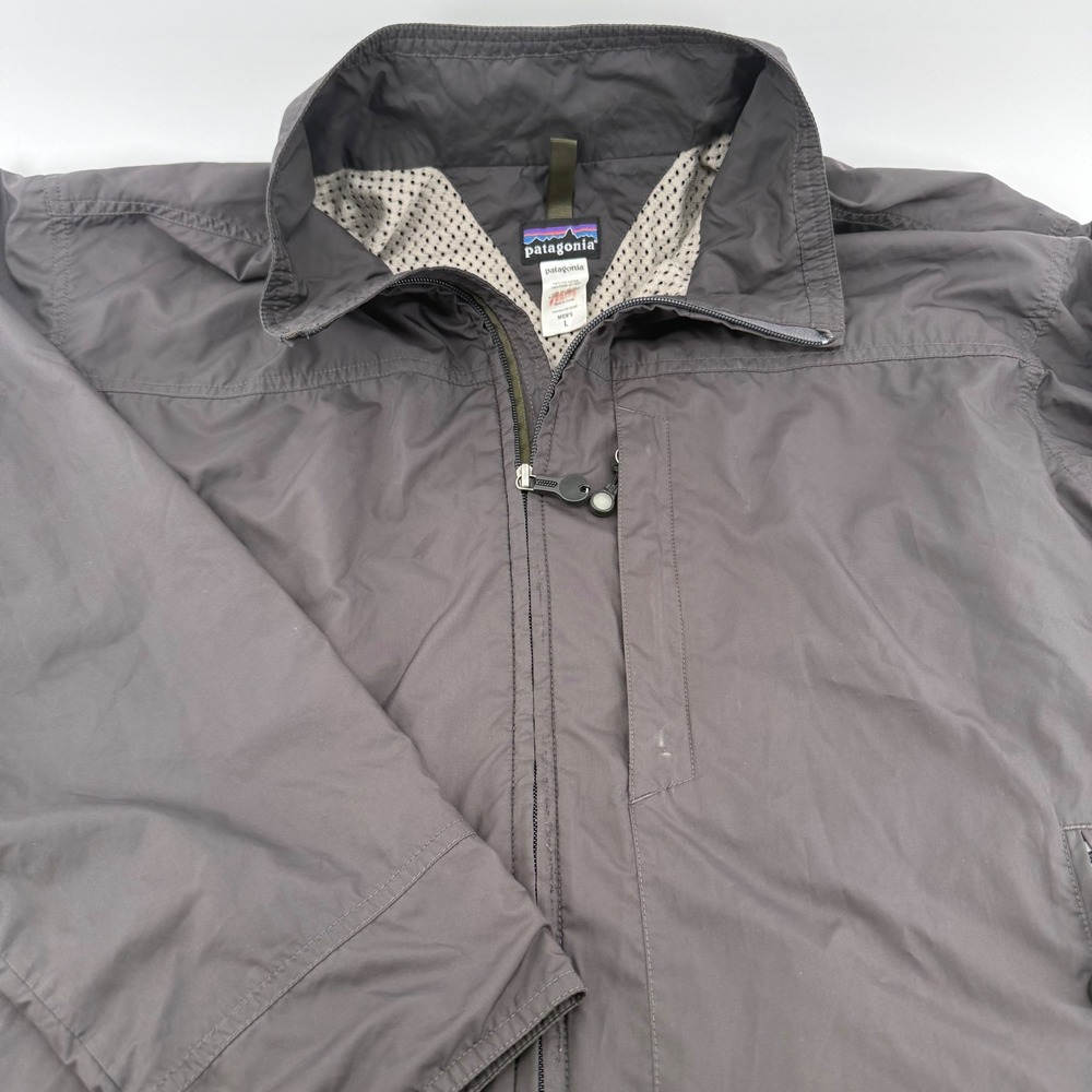 Patagonia Mens Gray Full Zip Mesh Lined Windbreaker Jacket 27098S6 L